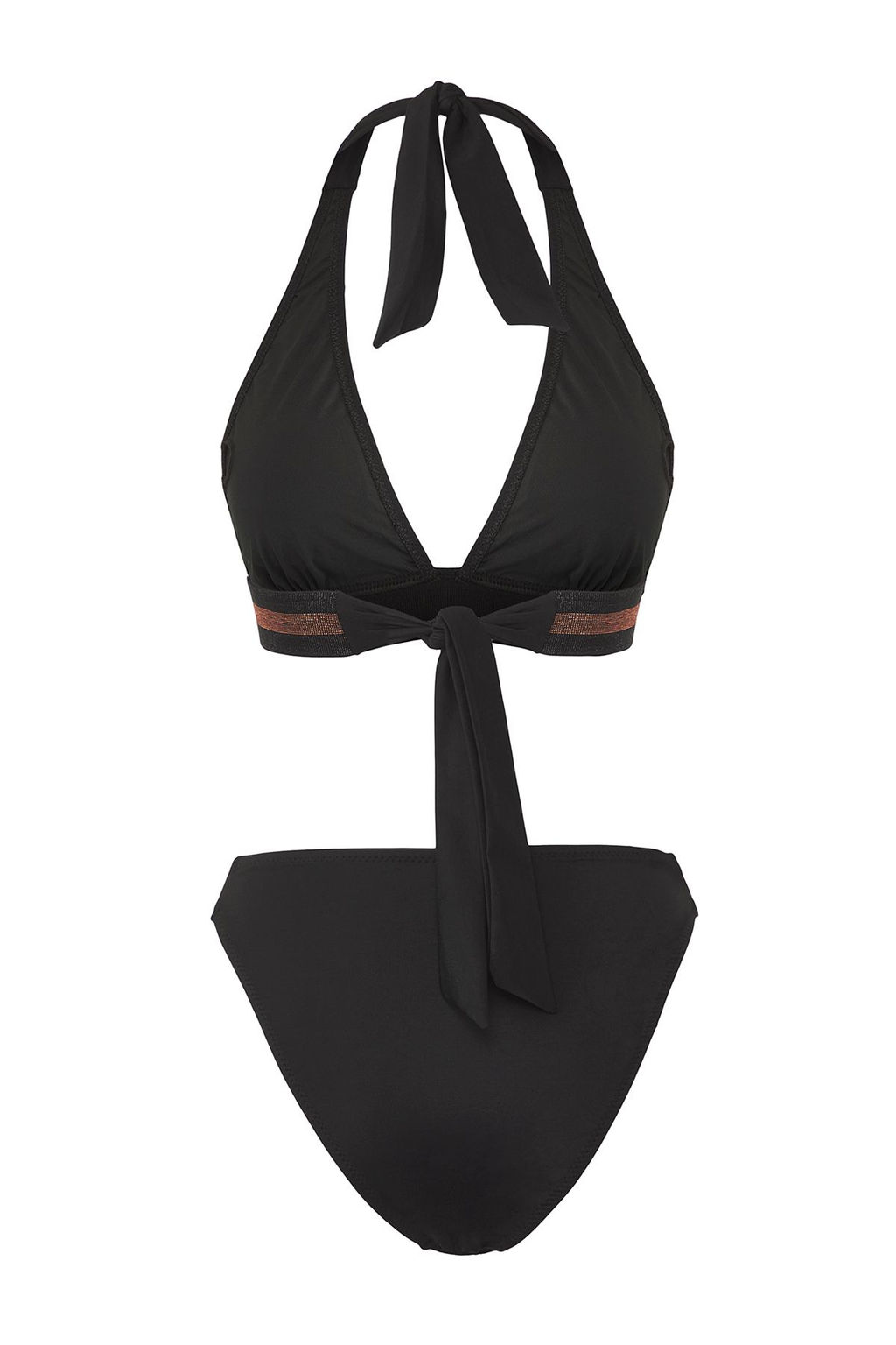 TRENDYOLMILLA Siyah Ucgen Yuksek Bel Regular Bikini Tak?m? TBESS25BT00172 фото 6