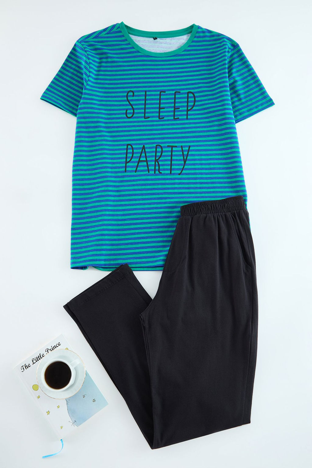 TRENDYOL MAN Saks Cizgili Regular Fit Orme %100 Pamuklu Pijama Tak?m? TMNAW25PT00020 - Trendyolmilla фото 11