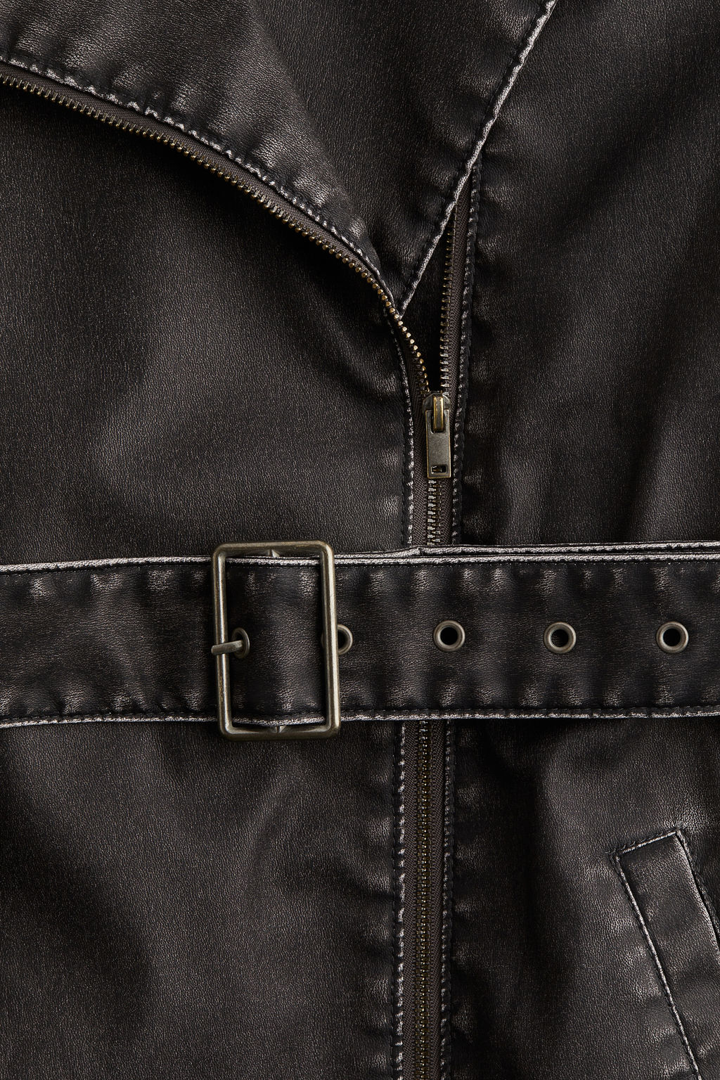 Chaqueta biker con efecto desgastado - H&m фото 10