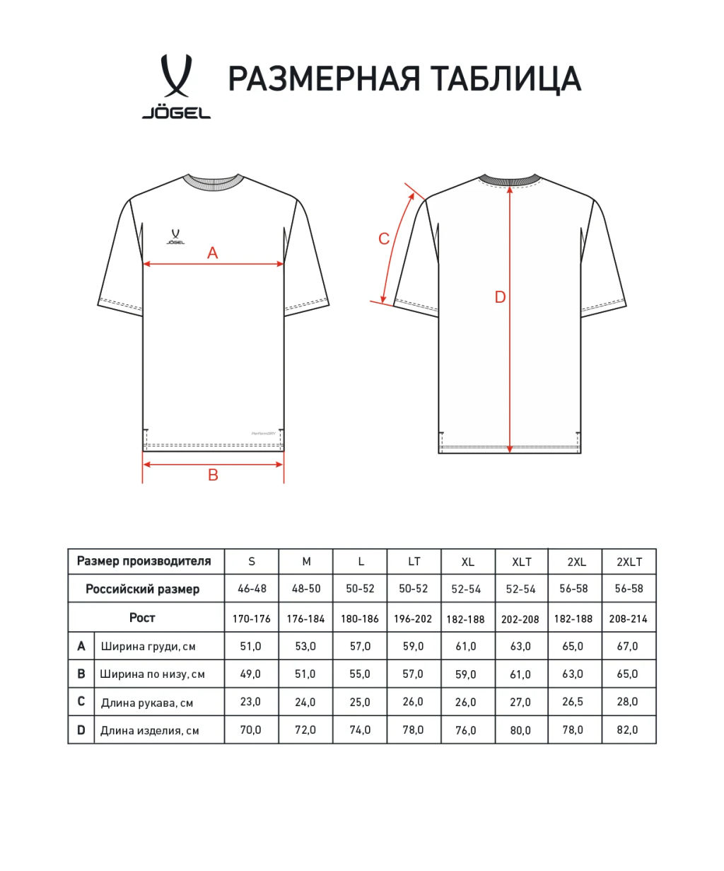 Футболка тренировочная JOGEL DIVISION PerFormDRY Training CVC R2, красный  фото 9
