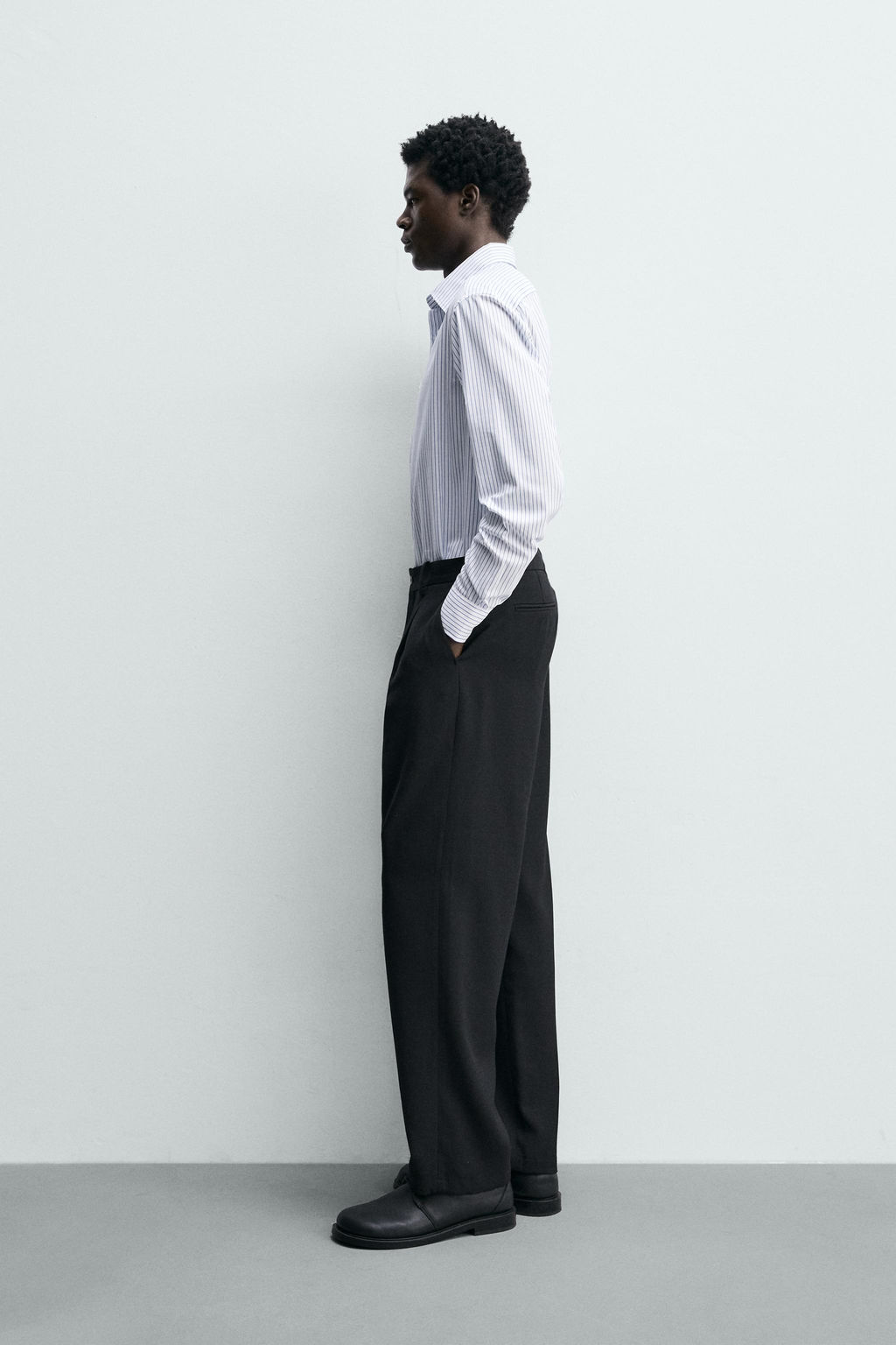 CAMISA ESTRUCTURA EASY CARE / Blanco / Marino