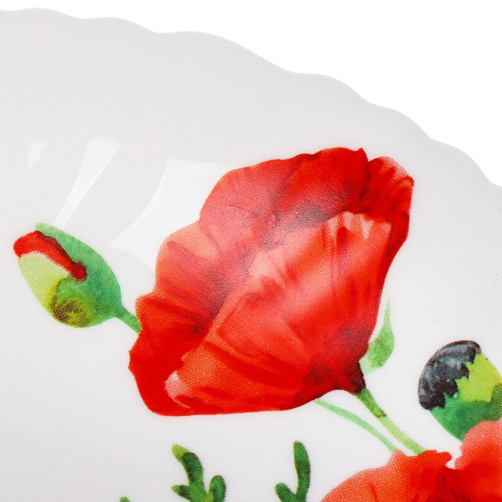 Алый мак, Тарелка суповая, 22 см, 620 мл, круглая, Daniks, LHSP85/K1929 (448962)  фото 4