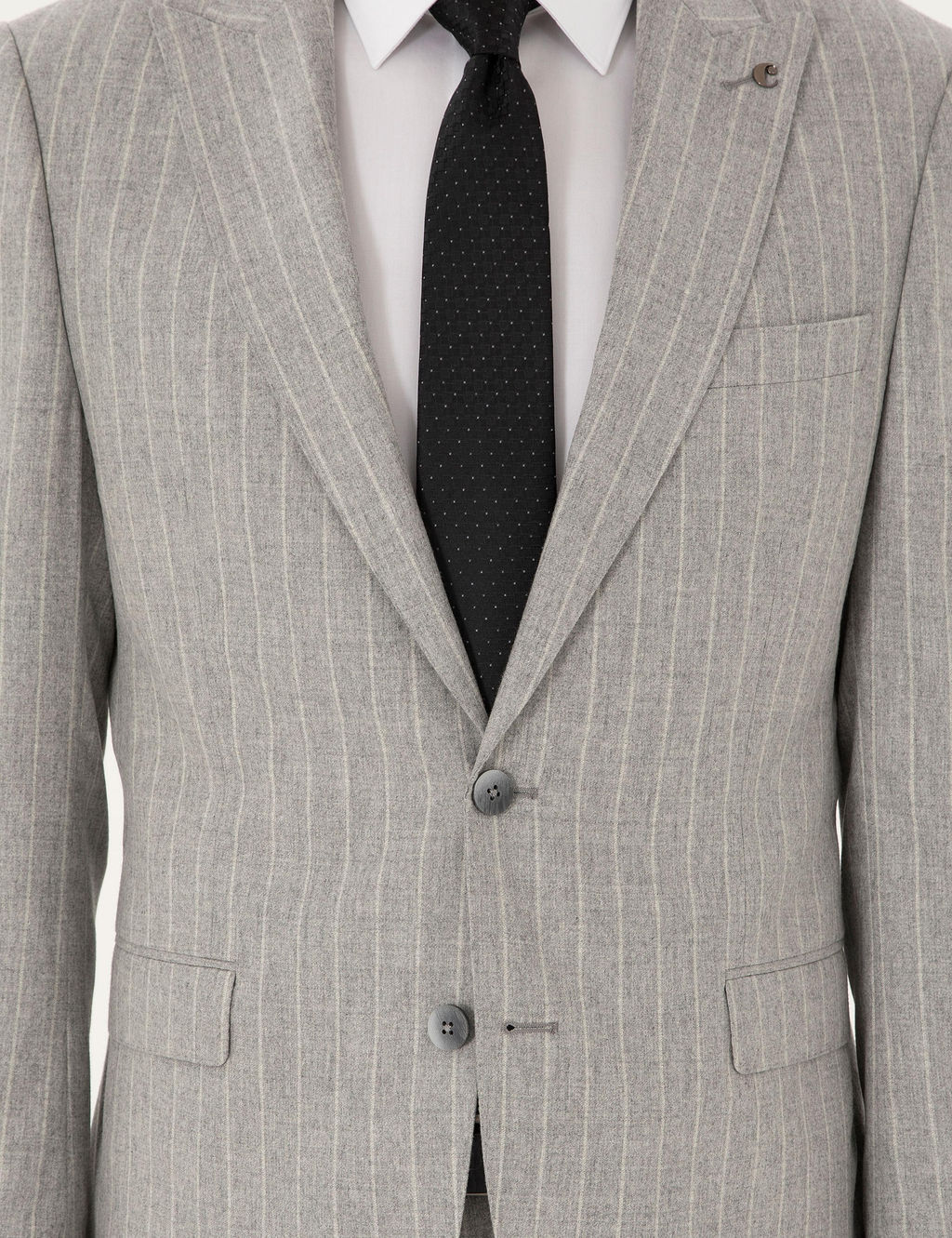 Светло-серый приталенный костюм - Cacharel фото 7