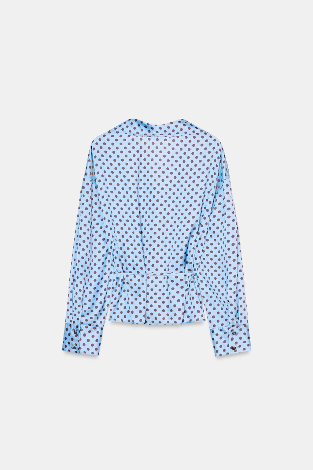 POLKA DOT SATIN SHIRT WITH BELT - Zara фото 13