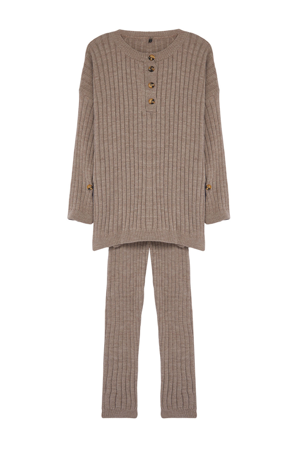 Vizon Fitilli Genis Kal?p Triko Alt-Ust Tak?m TWOAW22AU0039 - Trendyolmilla фото 6