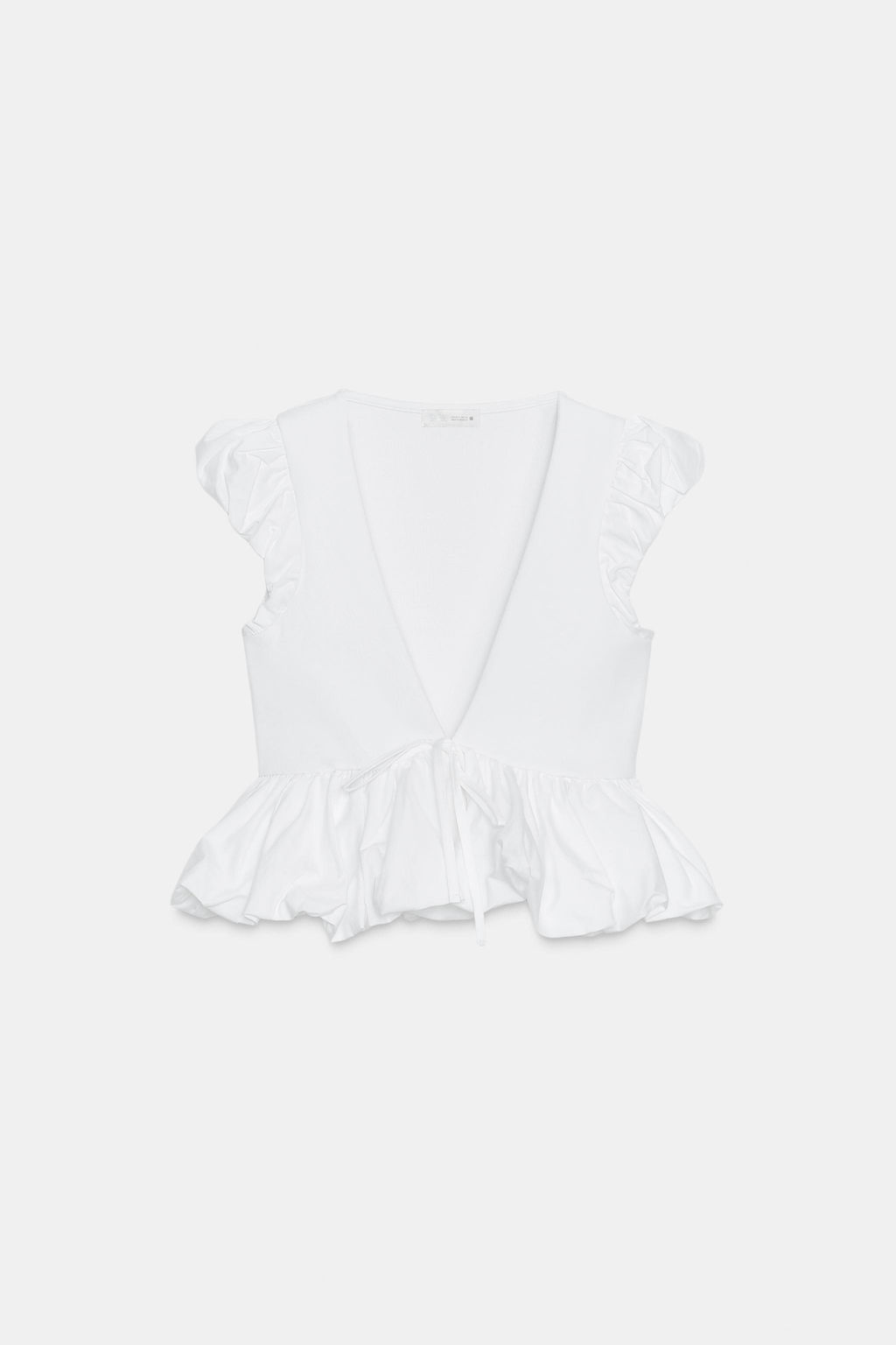 CONTRAST BOW T-SHIRT - Zara фото 9
