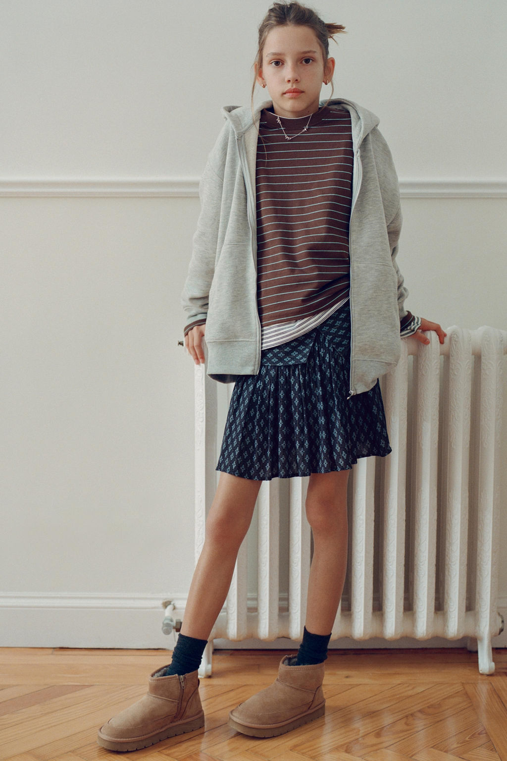 BERMUDA SKORT WITH SHINY FLORAL PRINT - Zara фото 5