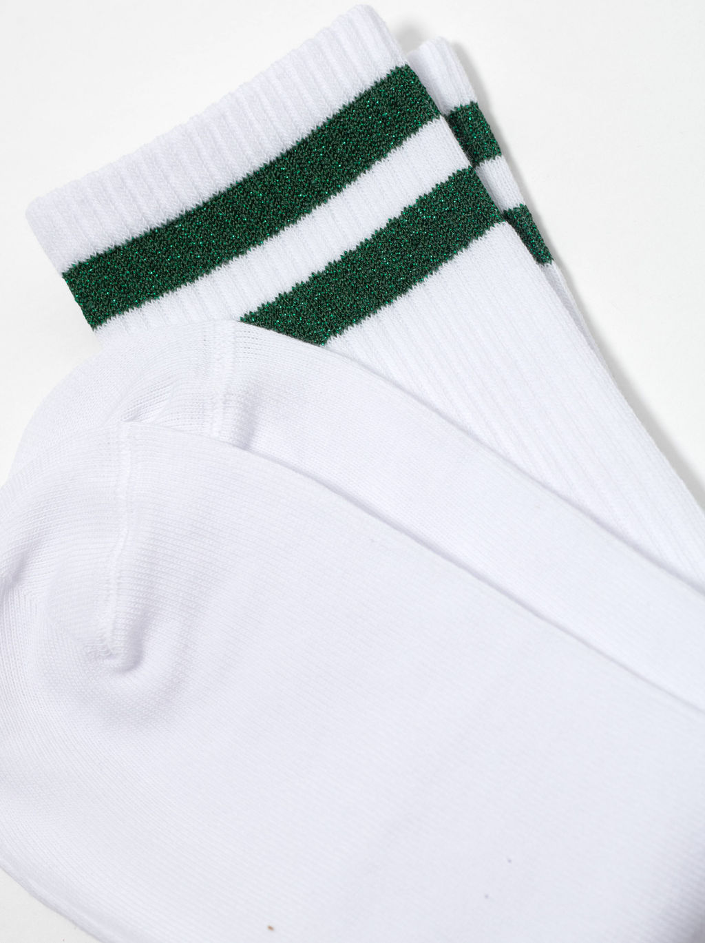 Цена за 2 пары. Носки Классические CONTE ACTIVE Хлопковые носки с яркими полосками из люрекса белый-зеленый - Conte elegant фото 7