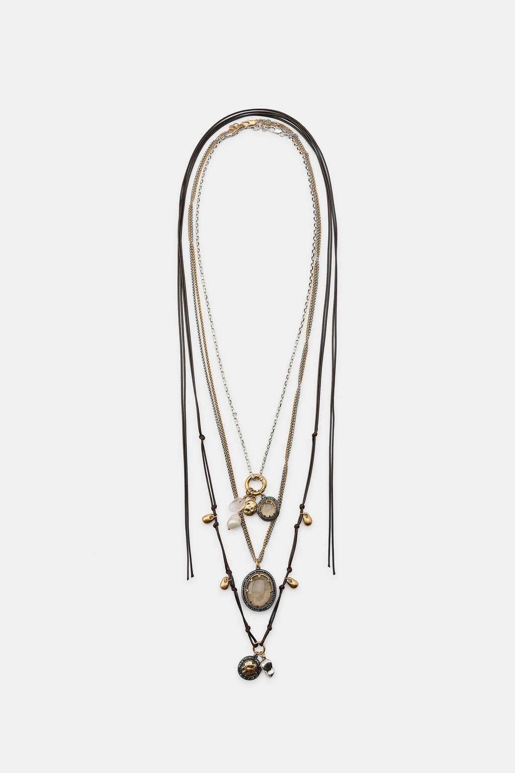 PACK OF 3 STONE CHARM NECKLACES - Zara фото 4