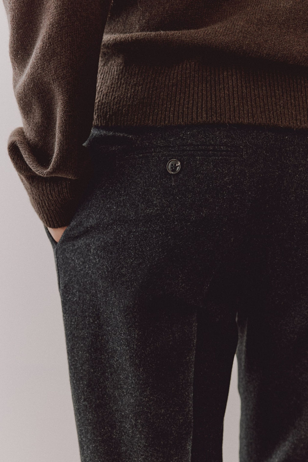 Slim Fit Wool-blend trousers - H&m фото 3