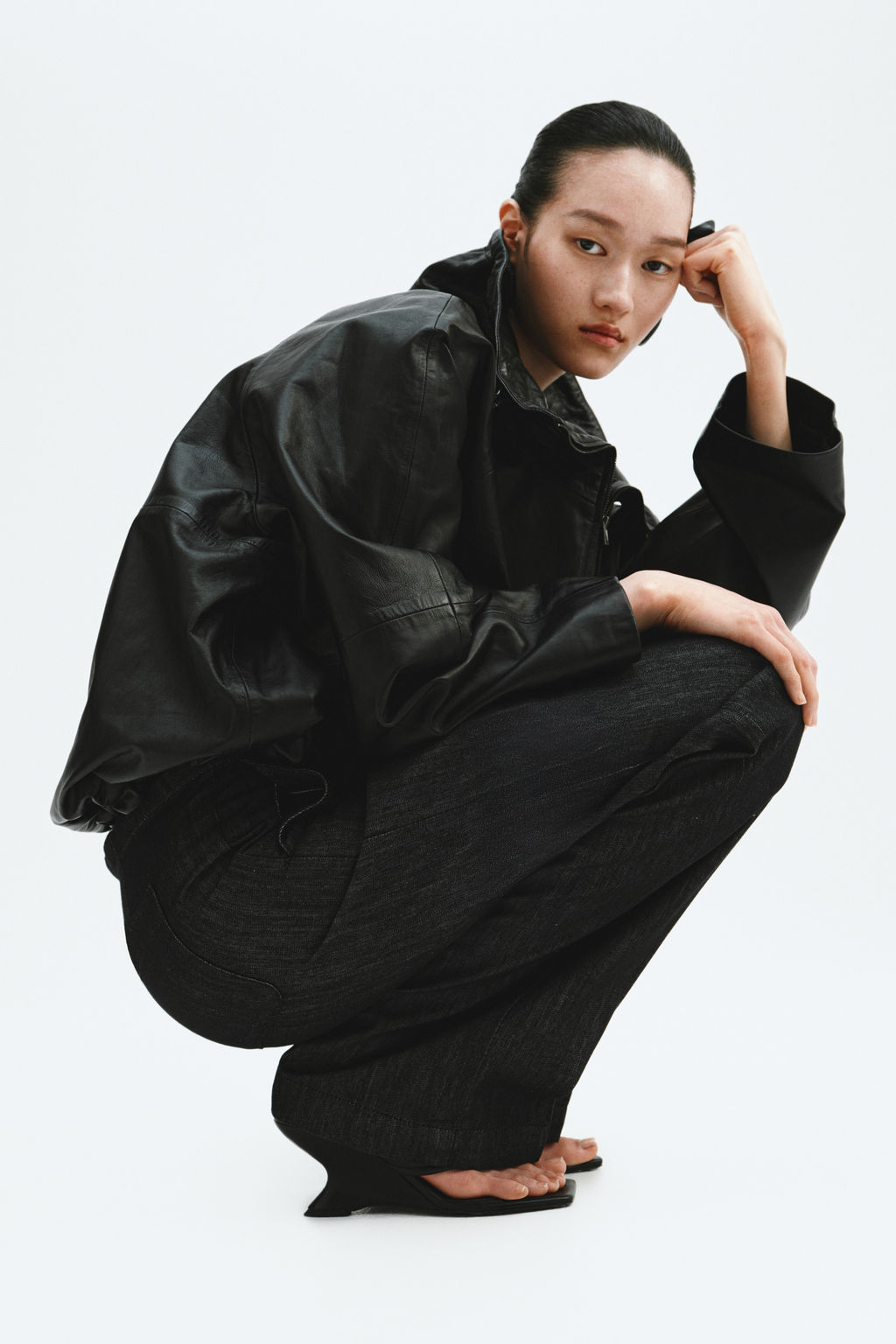 Pantal?n denim con cord?n de ajuste - H&m фото 6