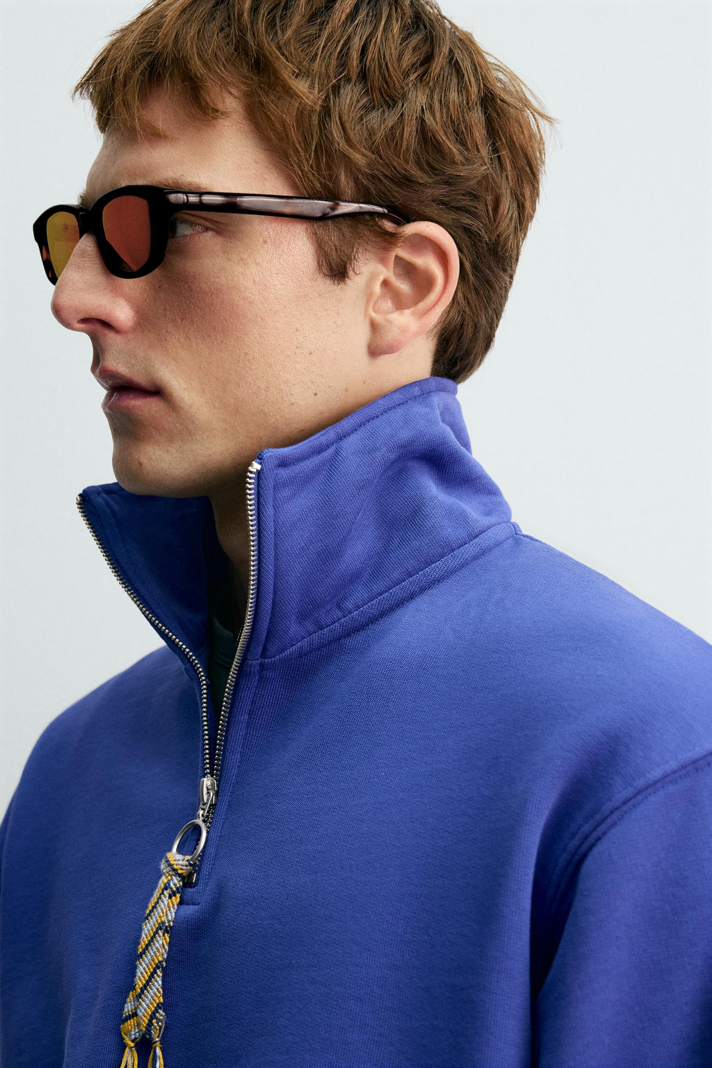 SUDADERA CUELLO CREMALLERA CINTA AARON LEVINE X ZARA / Azul?n  фото 5