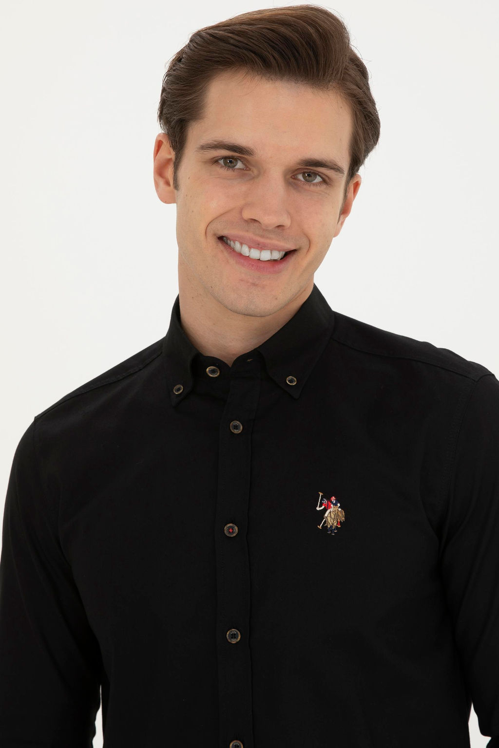 Мужская черная базовая рубашка с длинным рукавом - U.s. polo assn фото 2