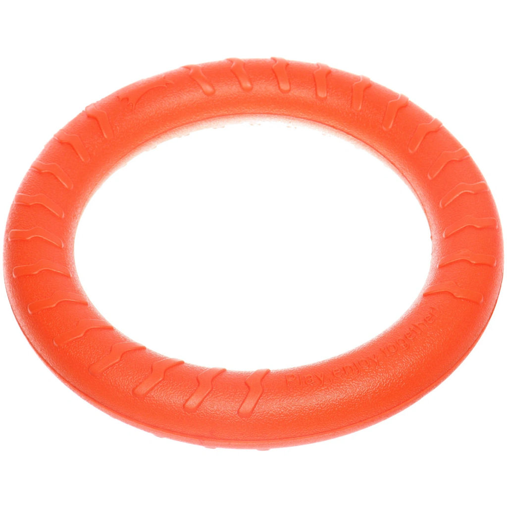 Кольцо - пуллер для собак средних и крупных пород "ЛЮБИМЫЙ БРО", цвет оранжевый, d - 18.5см (подвес)