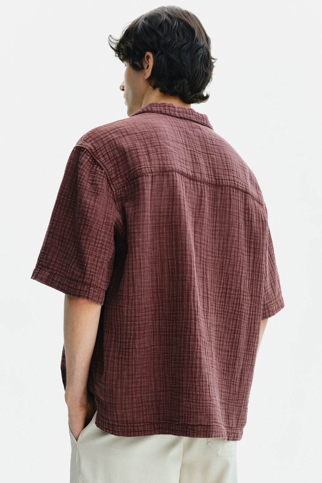 Camisa de muselina de manga corta Relaxed Fit - H&m фото 8