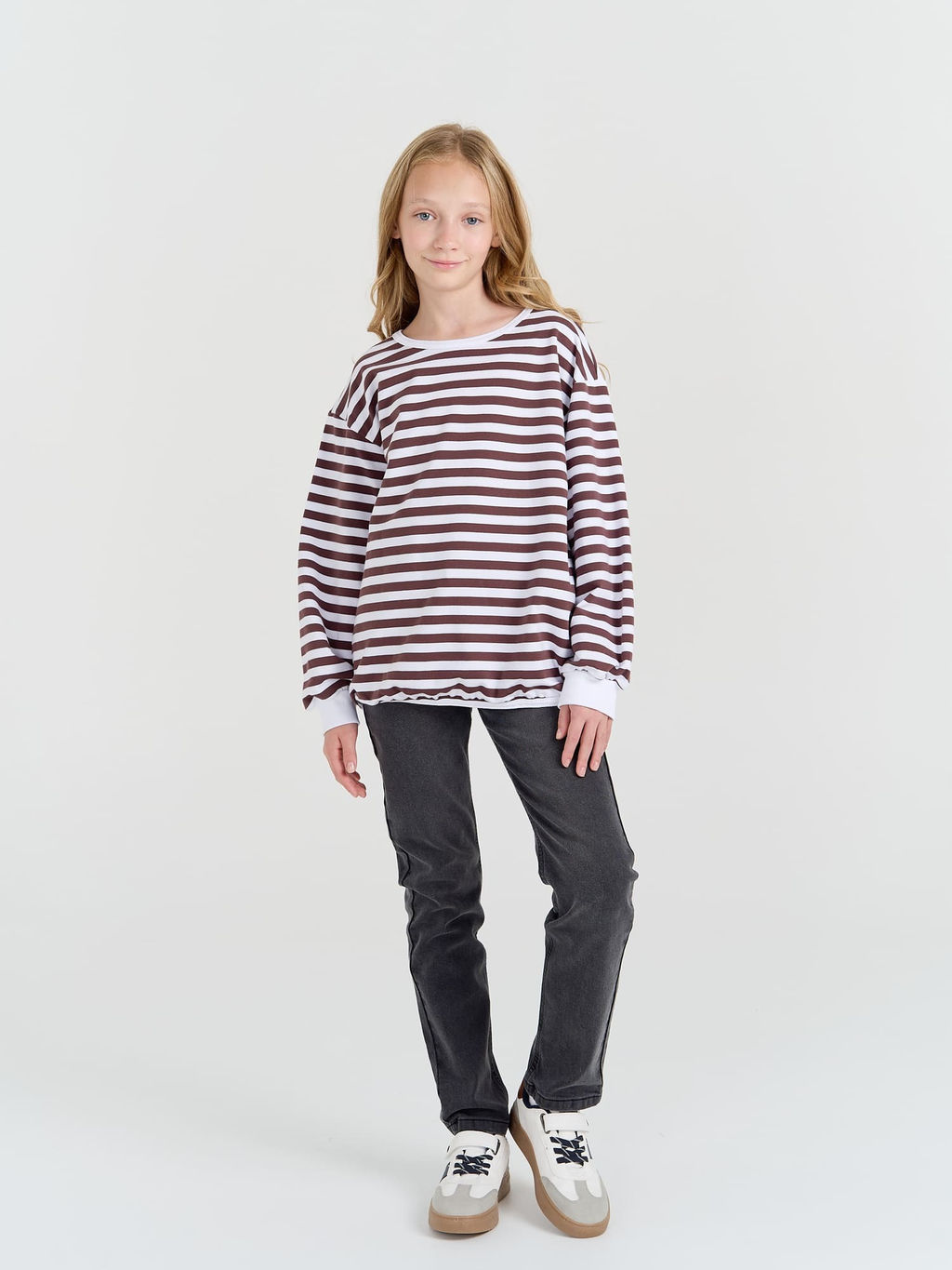 Свитшот облегченный Полоска Шоколад 7+ - Bungly фото 5