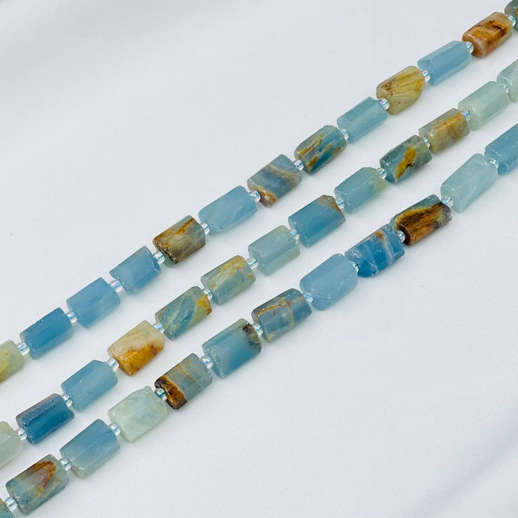 Бусины для украшений из голубого карибского Кальцита 39 см