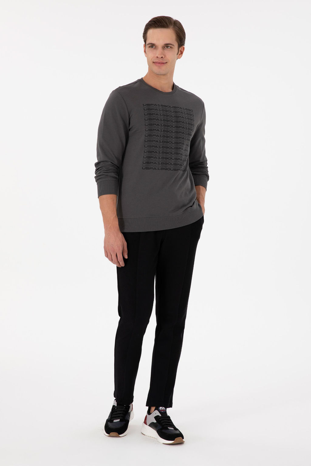 Мужской свитшот антрацитового цвета Неожиданная скидка в корзине - U.s. polo assn фото 4