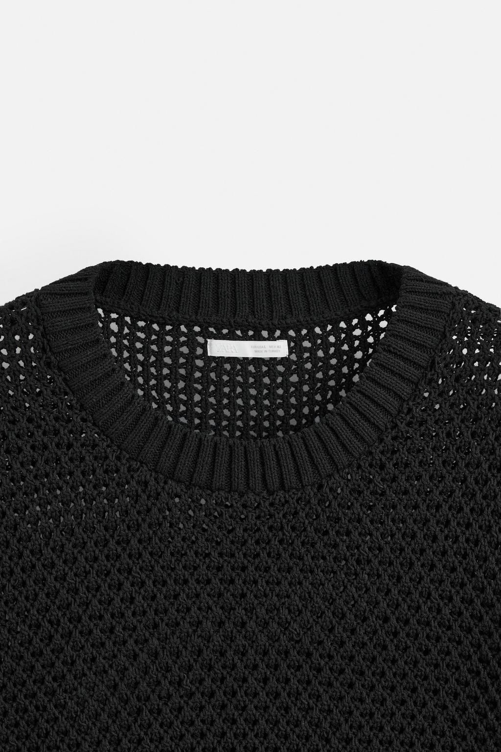 TEXTURED OPEN-KNIT SWEATER - Zara фото 10