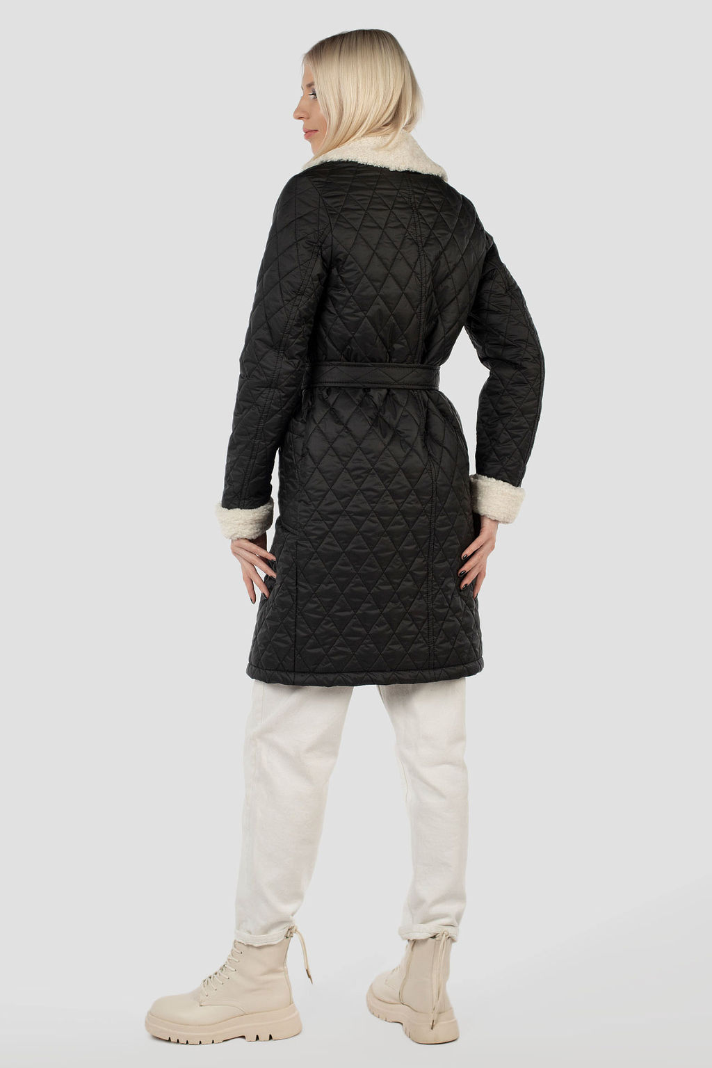 05-2138 Куртка женская зимняя (пояс) - El podio фото 4