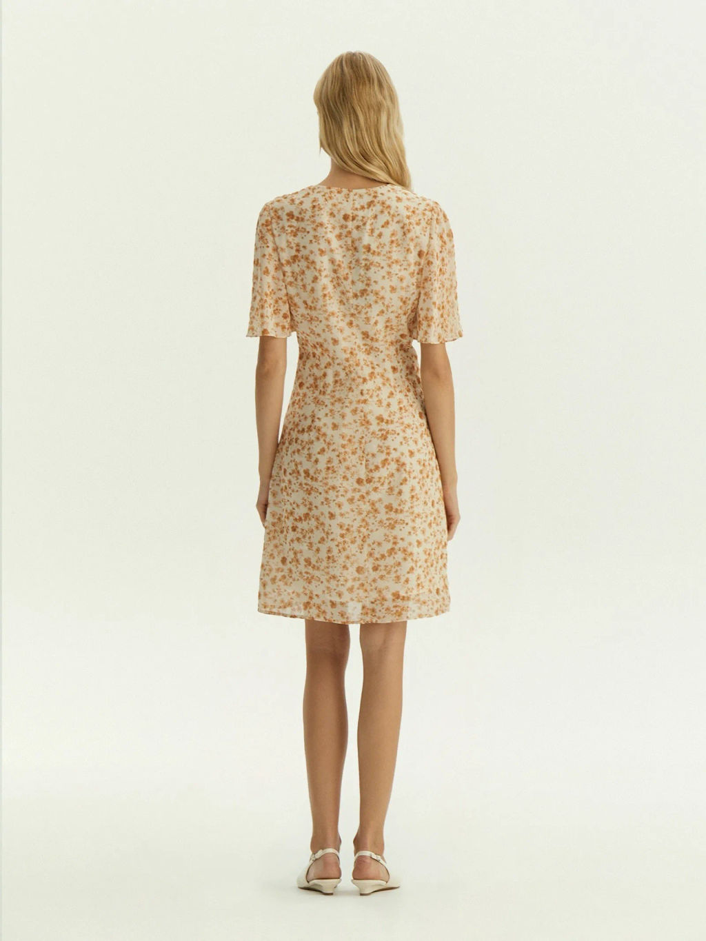 Платье мини из шифона с цветочным принтом, PL1724/voile