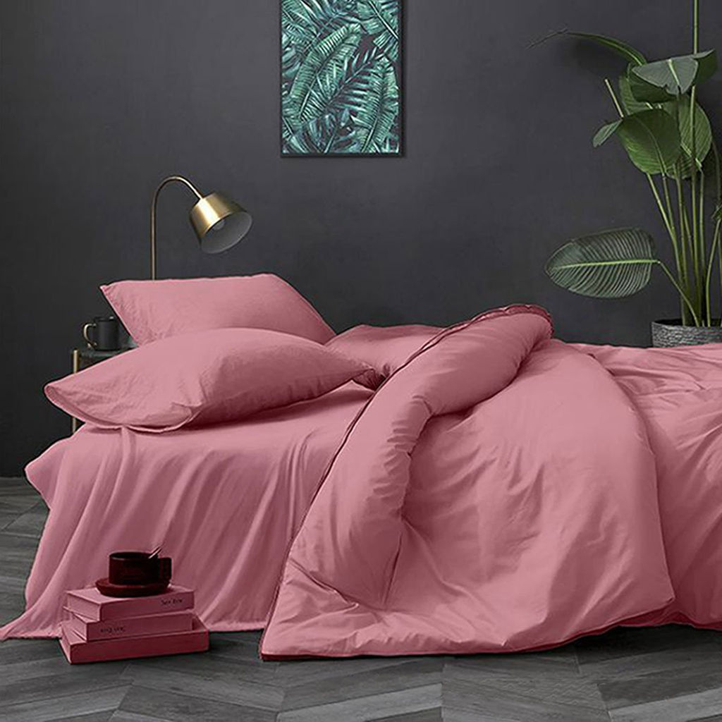 Постельное белье поплин гладкокрашенный - Темно-розовый 2 сп. (нав.70х70)