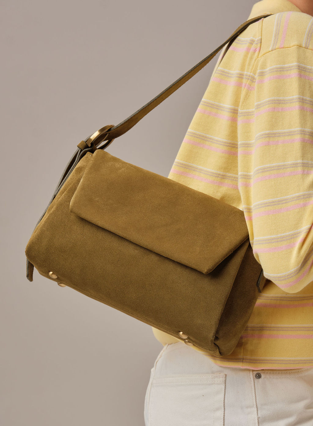 Замшевая сумка Nova DBR 31391 белый мох  фото 2