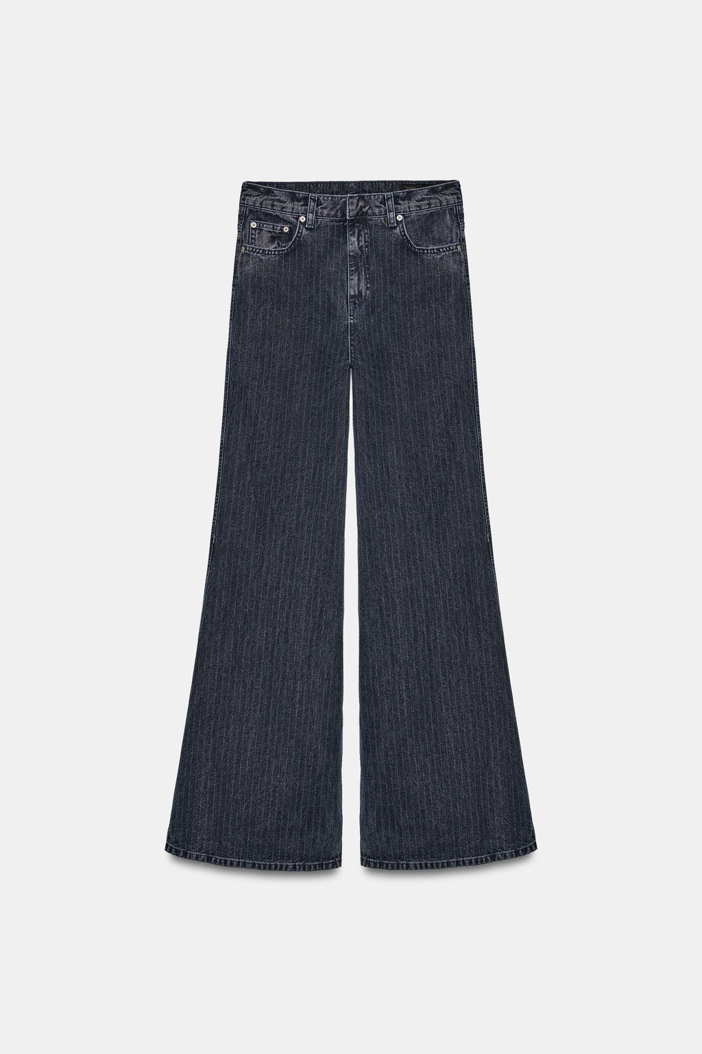 ZW COLLECTION HIGH-WAIST FLARED STRIPED JEANS - Zara фото 13
