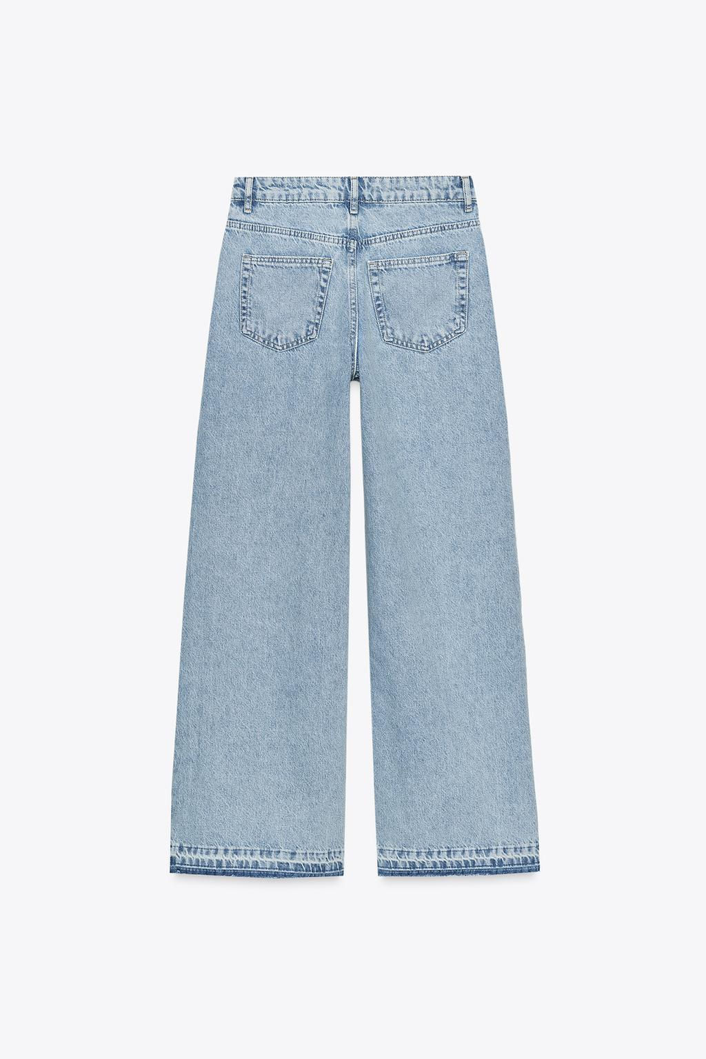 Z1975 WIDE-LEG HIGH-WAIST JEANS WITH CROCHET TRIM - Zara фото 10