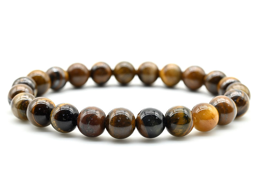 Браслет шарик 8мм из тигрового глаза
