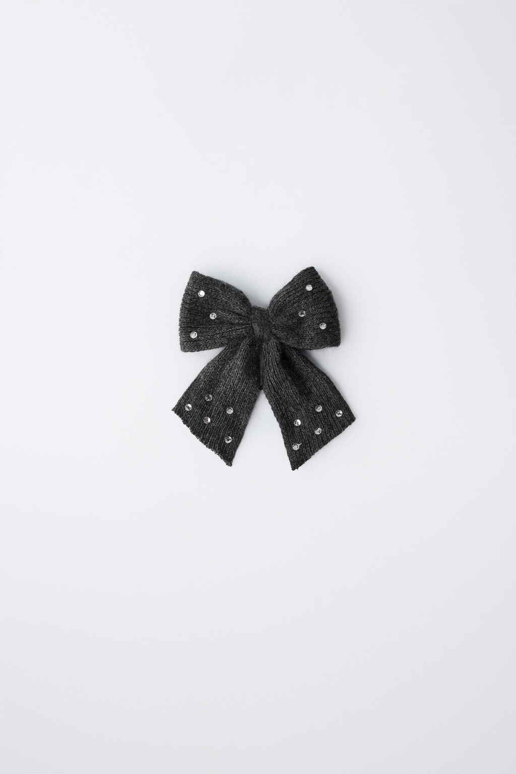 ELASTIC HAIR TIE WITH RHINESTONE BOW CLIP