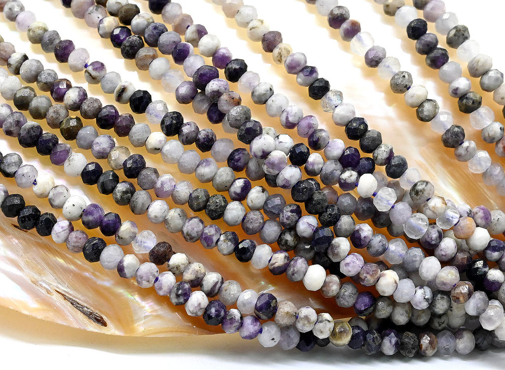 Бусины из сугилита рондель граненый 3*2мм, 39см, 175 бусин Радуга камня