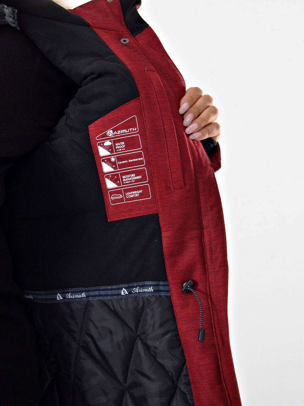 Женская городская парка / куртка Azimuth В 221/21864-1_77 Бордовый (БР)  фото 21