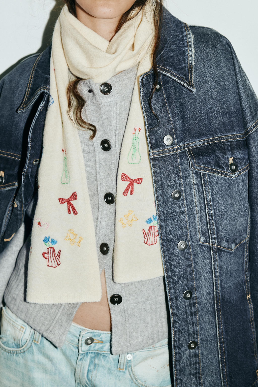 EMBROIDERED KNIT SCARF - Zara фото 2