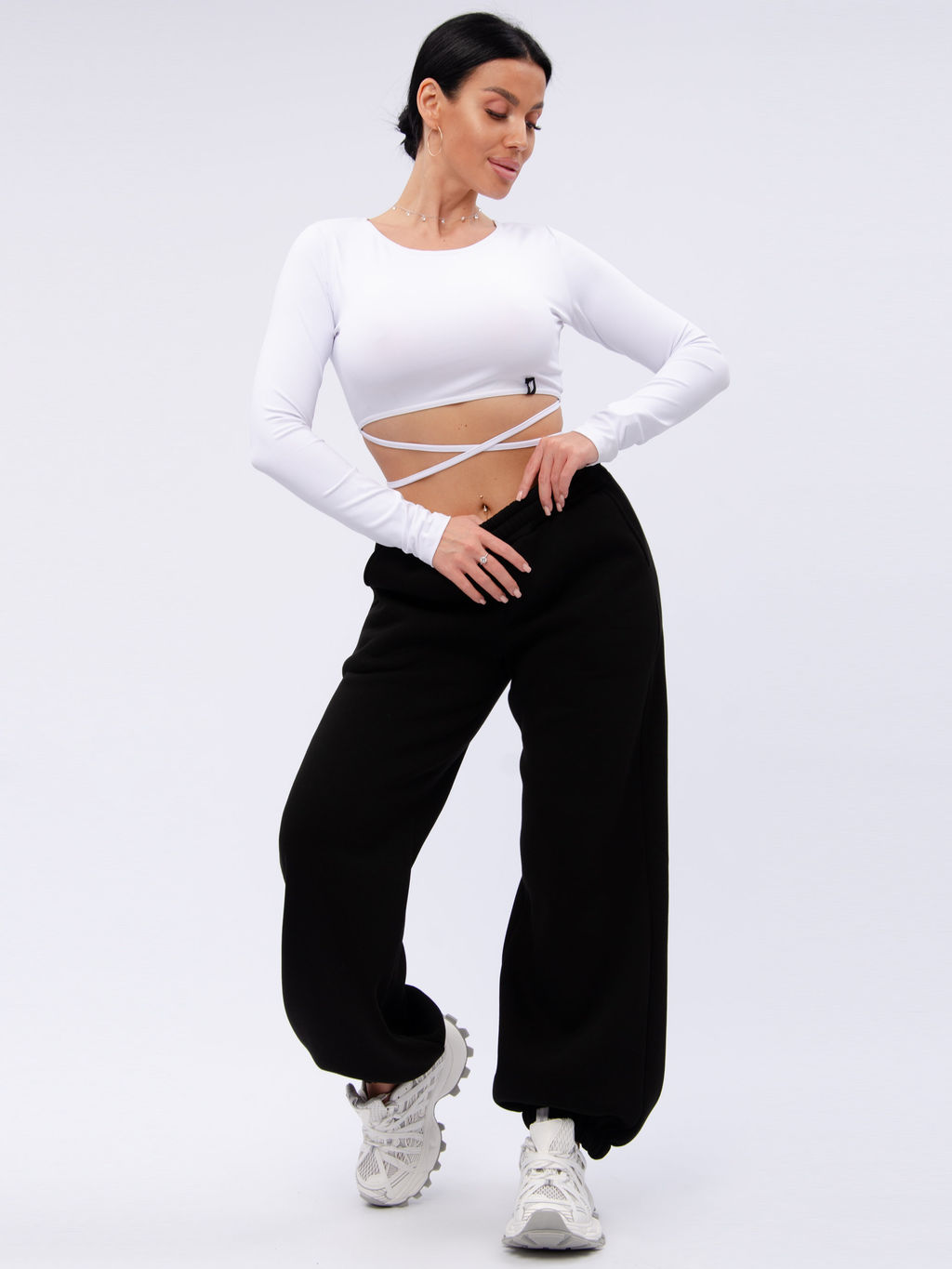 Джоггеры "БЖ-46" чёрные, футер 3-х нитка начес