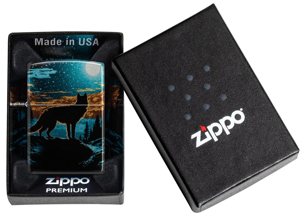 Зажигалка ZIPPO Волк в лунном свете | Moonlight Wolf 46252  фото 10