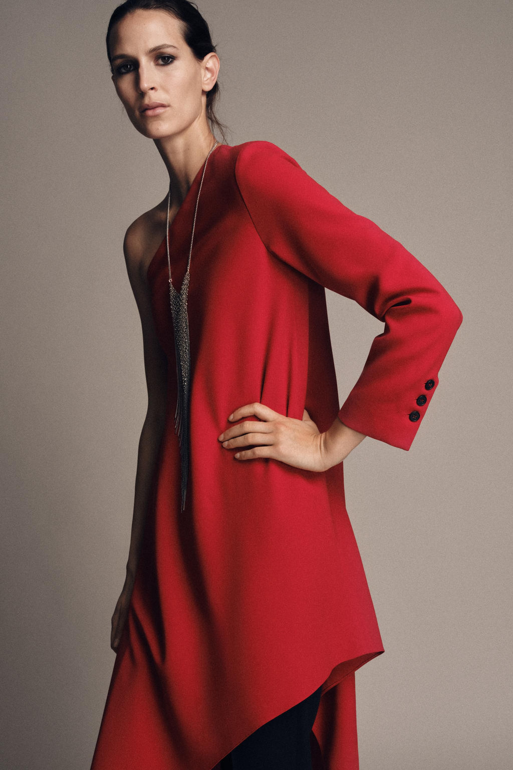 ZW COLLECTION ASYMMETRIC LONG DRESS - Zara фото 7