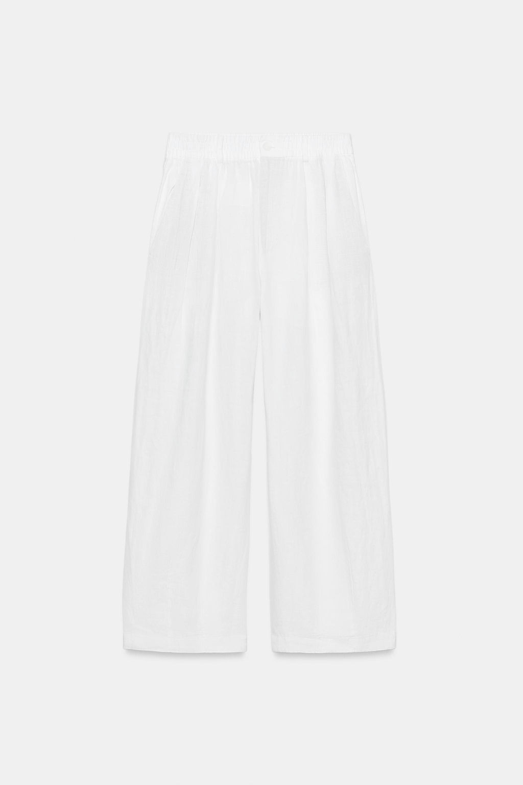 PANTAL?N PLIEGUES LINO ZW COLLECTION / Blanco - Zara фото 4