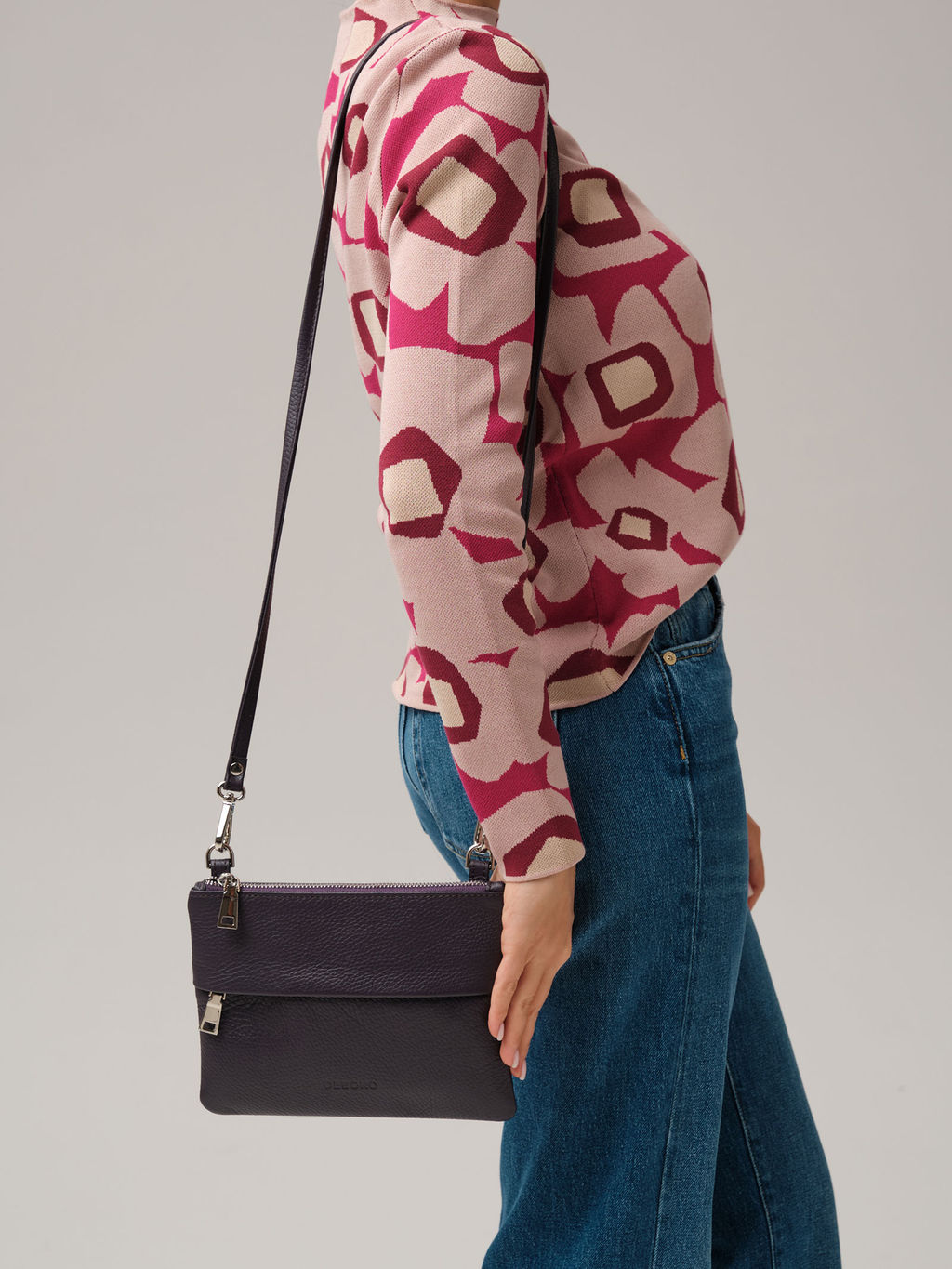 Крос-боди сумка Deboro 3017 пыльно-фиолетовый