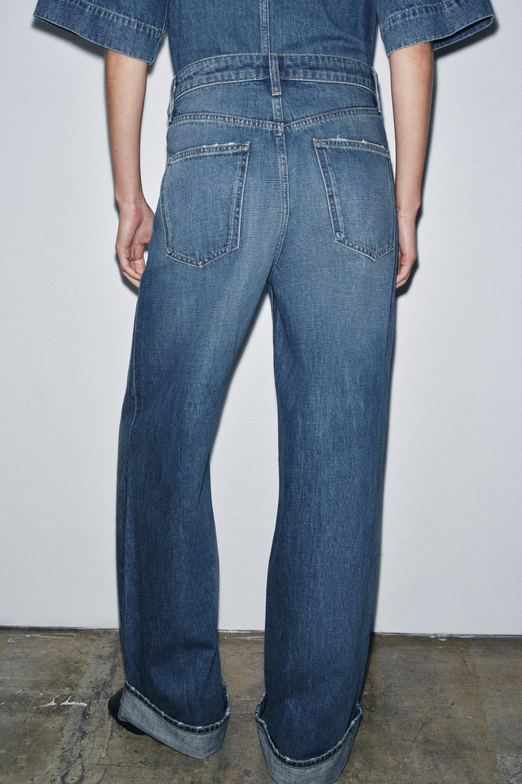 ZW COLLECTION MID-WAIST TURN-UP HEM JEANS - Zara фото 13
