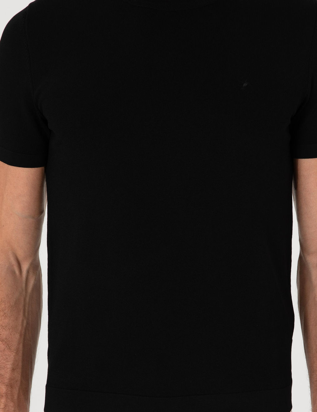 Siyah Slim Fit Bisiklet Yaka Triko T-shirt