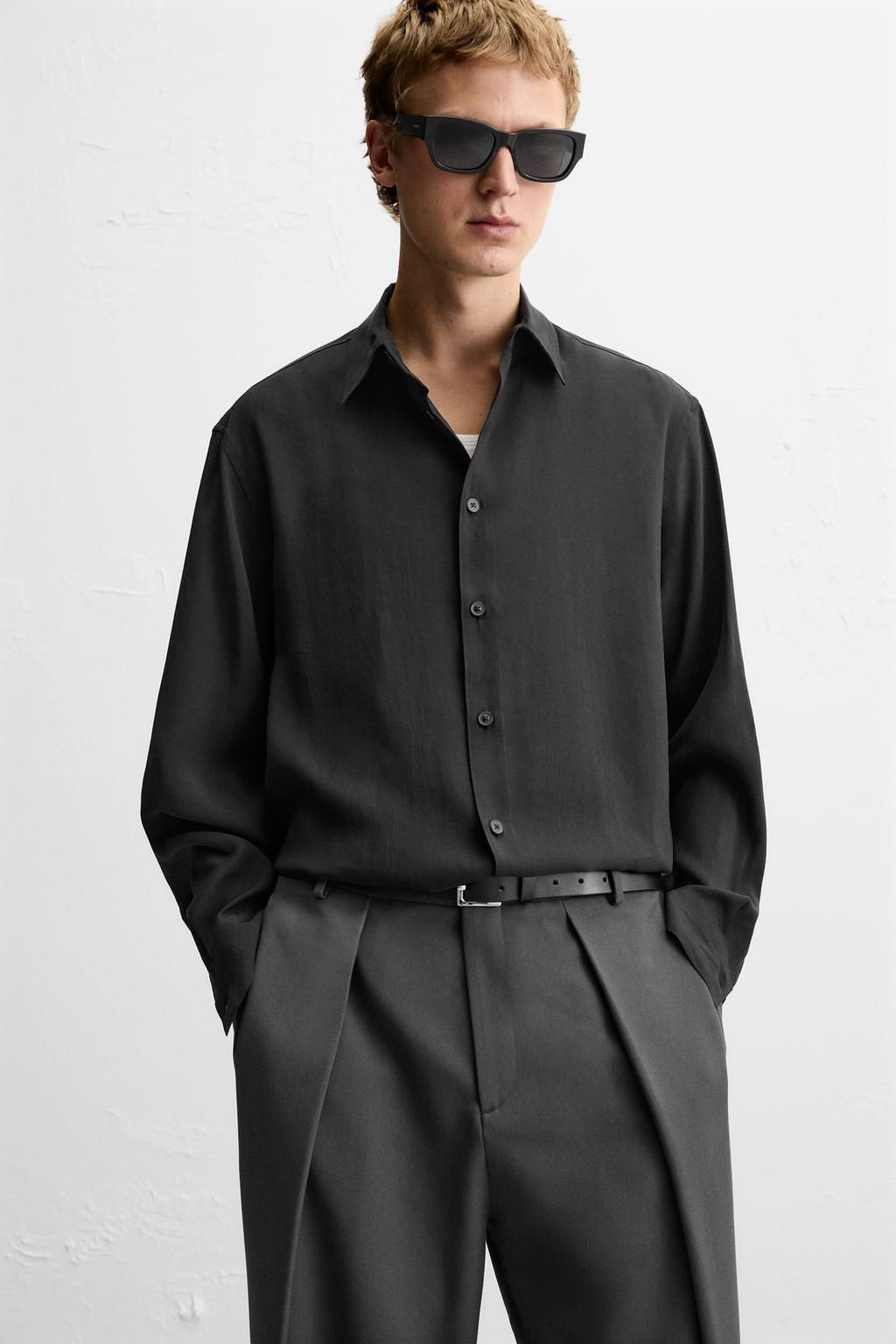 FLOWING MODAL BLEND SHIRT - Zara фото 5