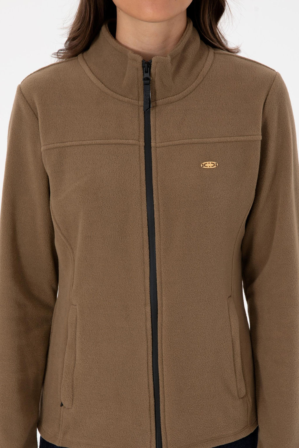 Kad_n Haki Fermuarl_ Dik Yaka Polar Sweatshirt - U.s. polo assn фото 6