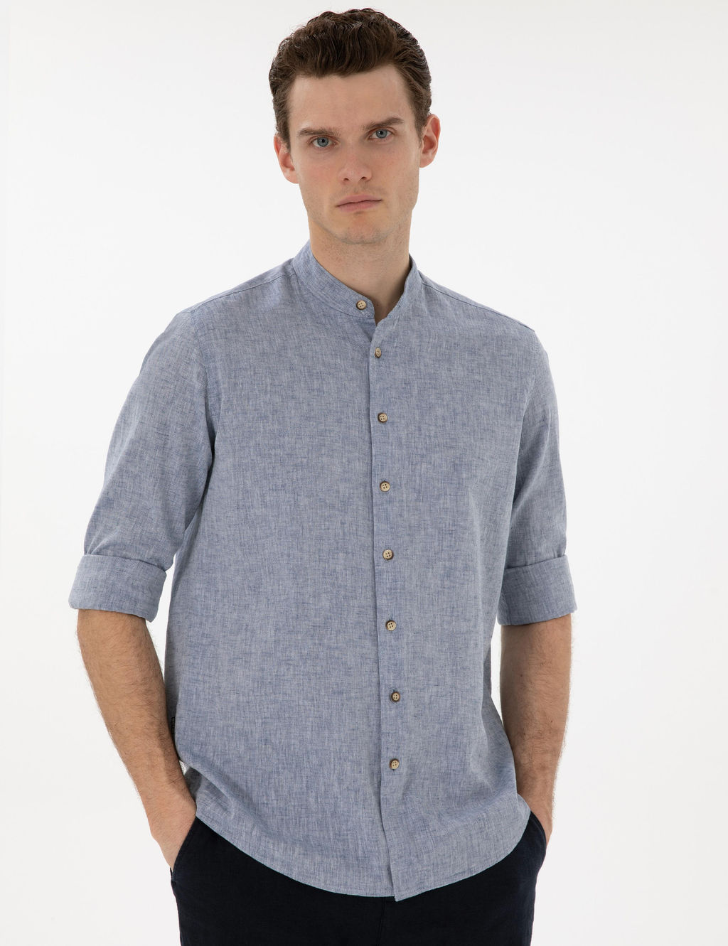 Lacivert Regular Fit Uzun Kollu G_mlek - Pierre cardin фото 3