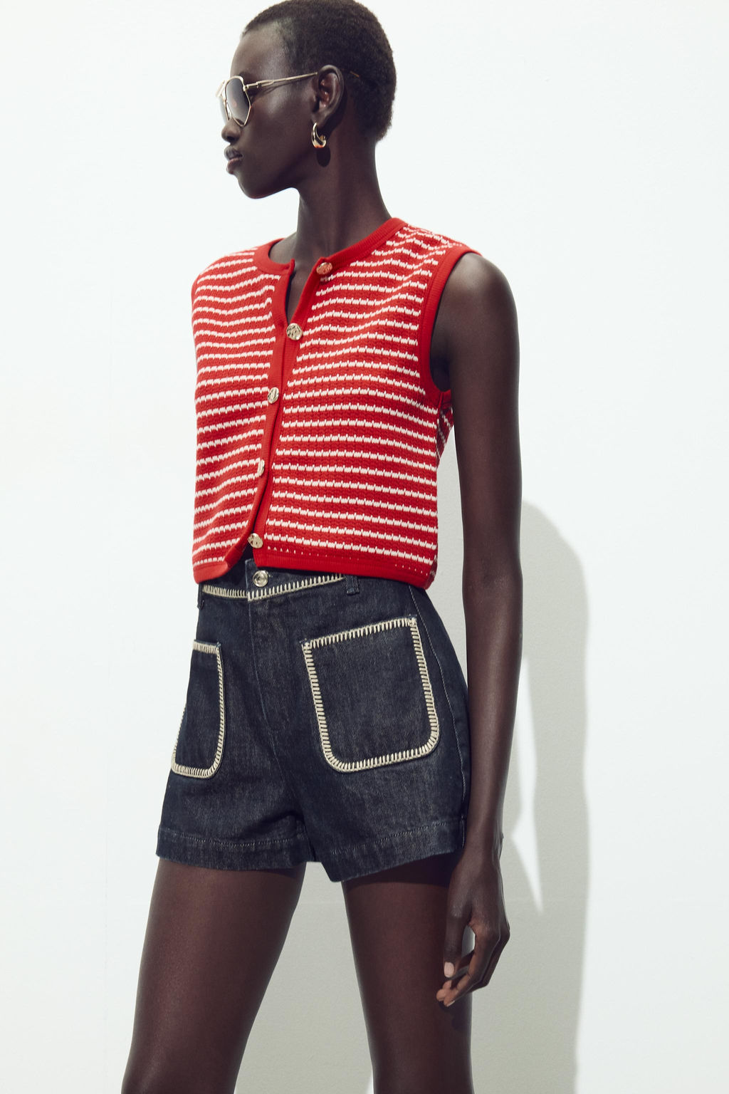 JACQUARD BUTTON WAISTCOAT TOP - Zara фото 21