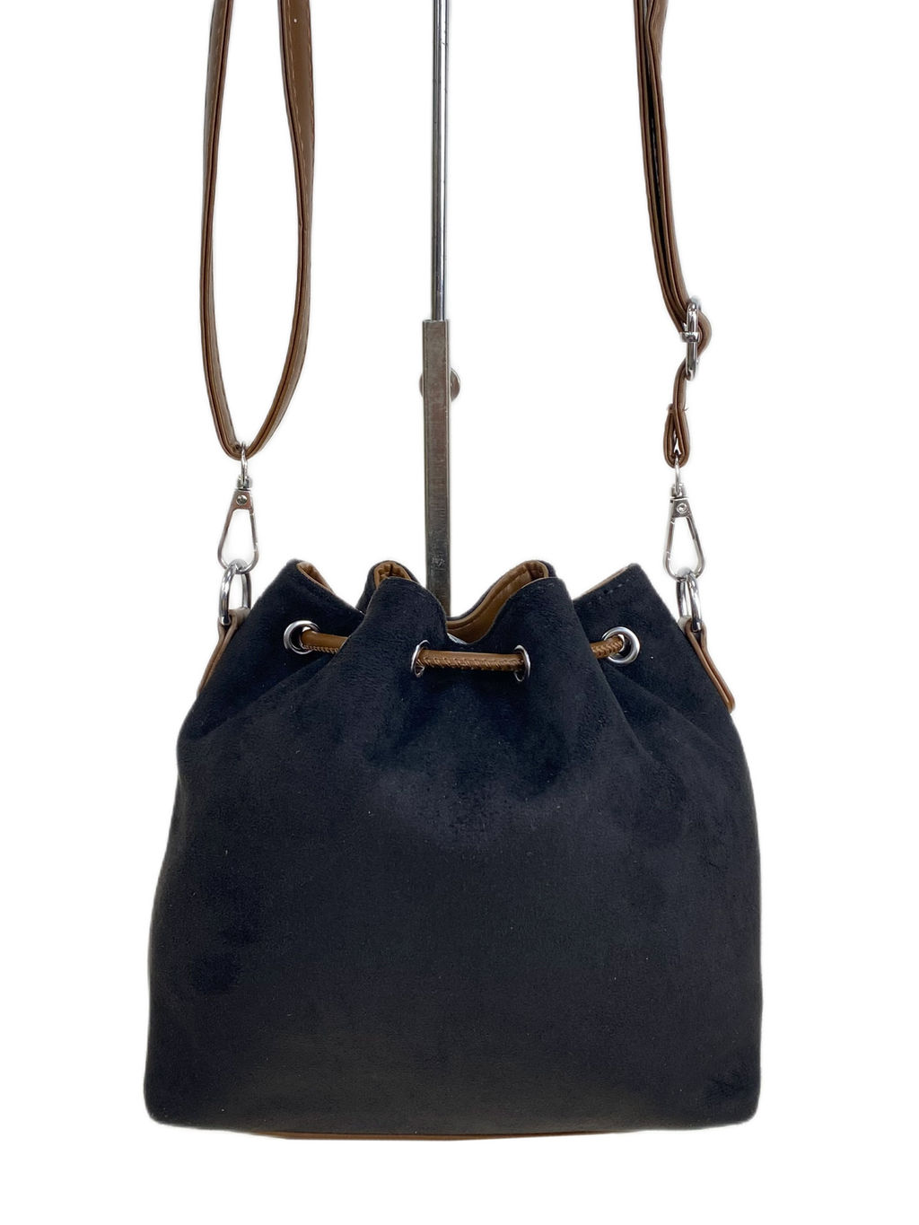 Женская сумка из искусственной замши, цвет черный - Greta фото 2