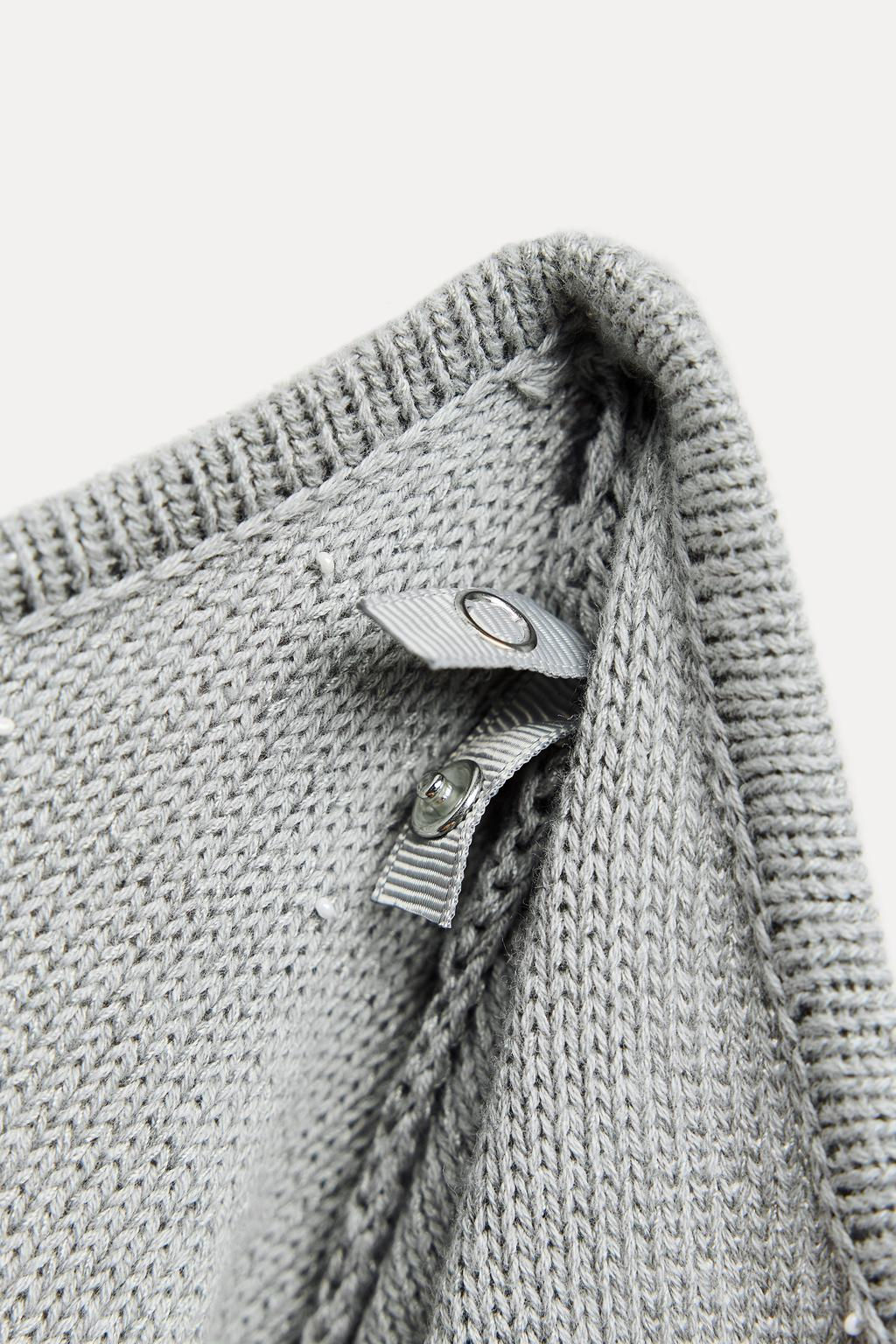 BEADED KNIT SWEATER - Zara фото 7