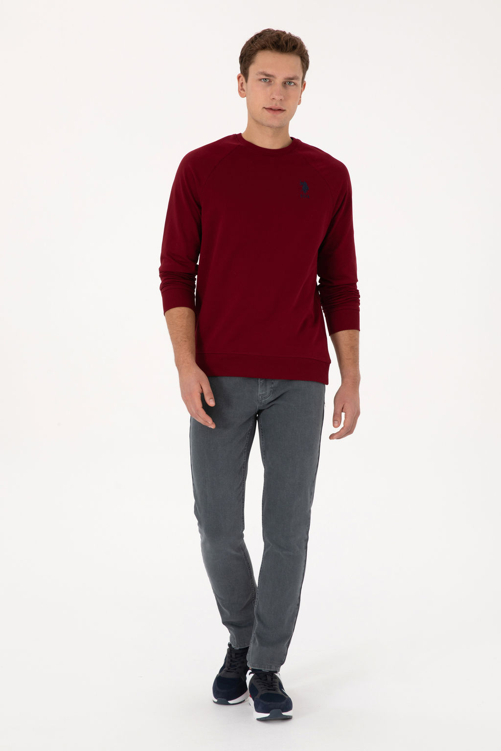 Erkek Bordo Basic Sweatshirt - U.s. polo assn фото 4
