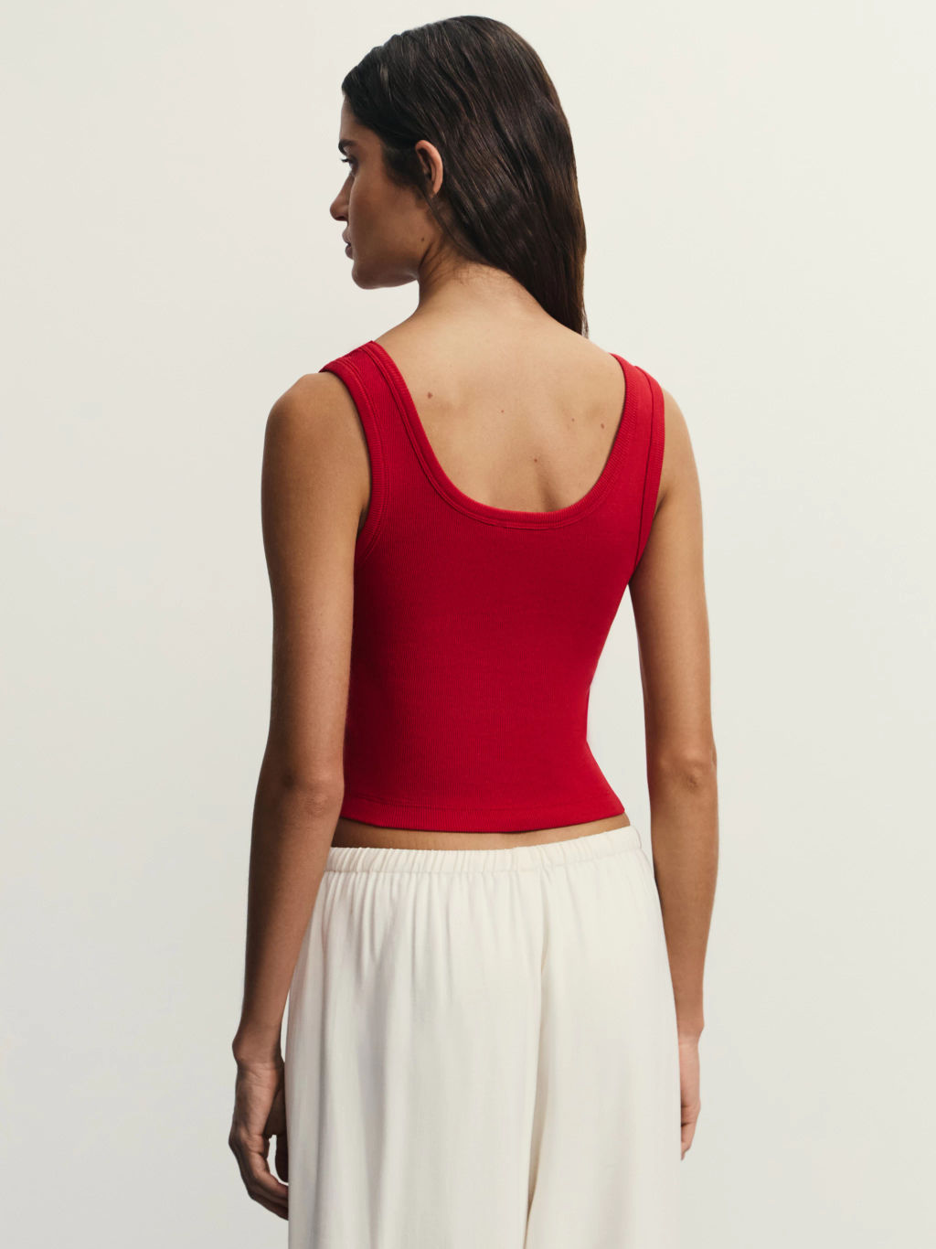 Укороченный топ в рубчик / Zarina  фото 5