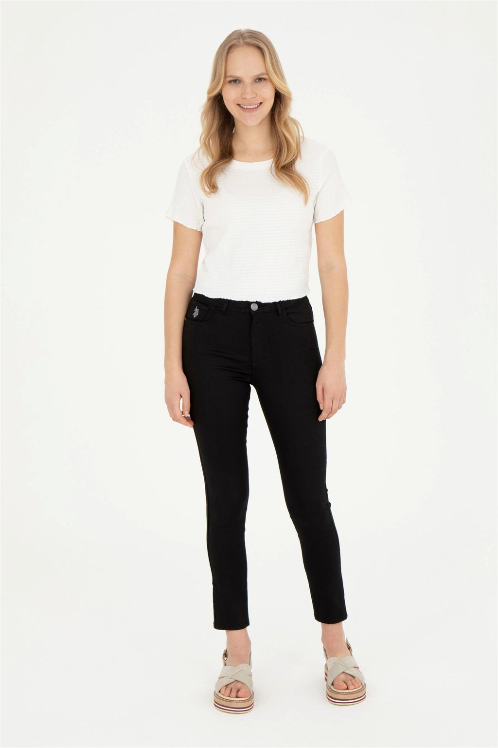 Женские черные брюки из плотной ткани - U.s. polo assn фото 3